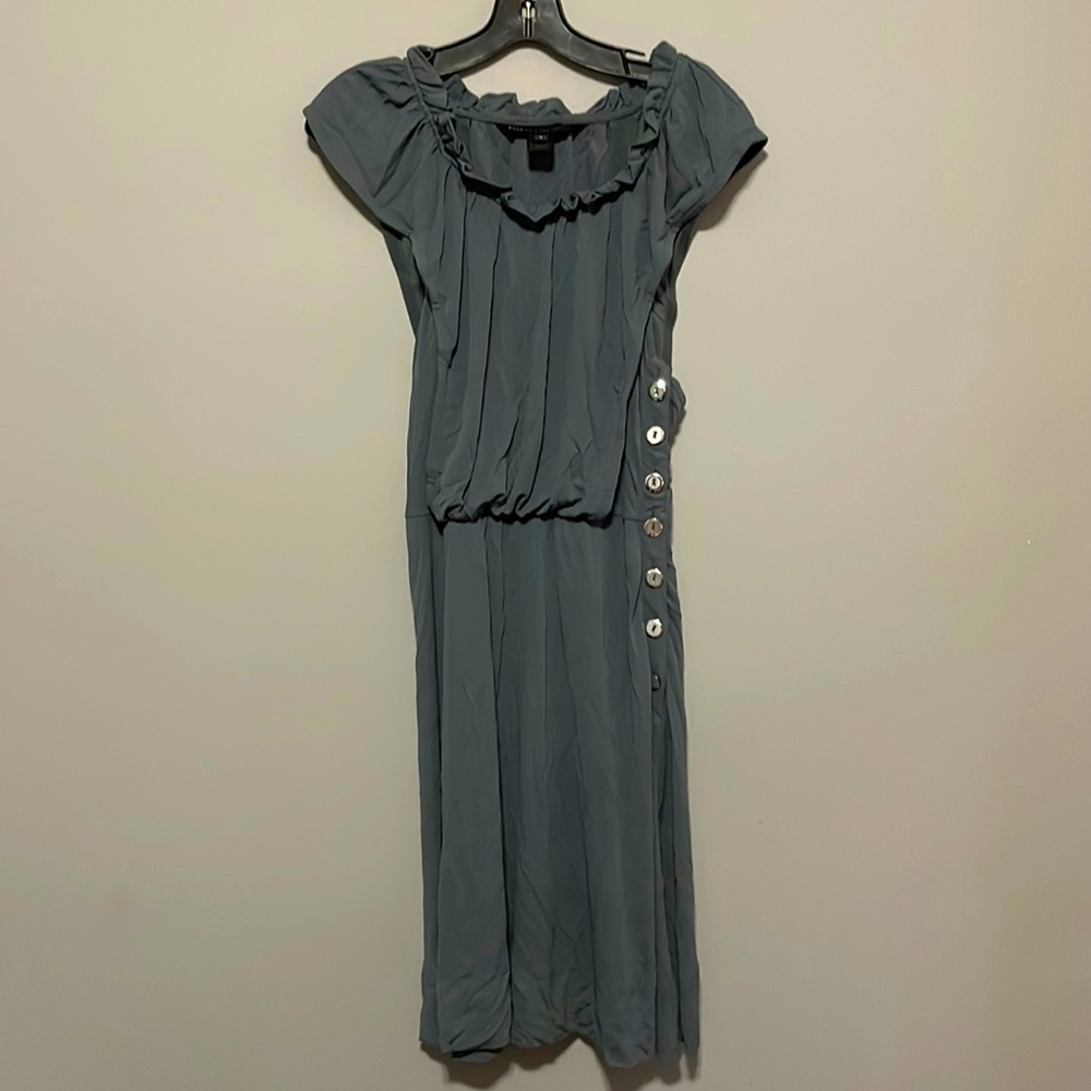 Marc by Marc Jacobs Pewter Gray/Blue Dress with Silver side Buttons detail